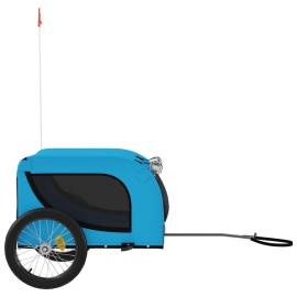 Remorcă de bicicletă câini albastru&negru textil oxford&fier, 4 image