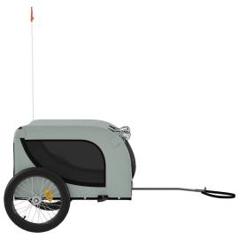 Remorcă de bicicletă câini gri&negru textil oxford&fier, 4 image