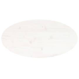 Blat de masă, alb, 60x30x2,5 cm, lemn masiv de pin, oval, 4 image