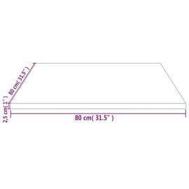 Blat de masă, alb, 80x80x2,5 cm, lemn masiv de pin, pătrat, 7 image