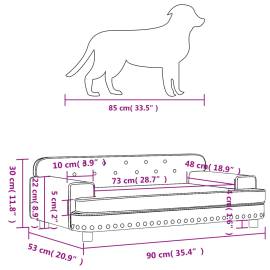 Pat de câini, crem, 90x53x30 cm, catifea, 7 image