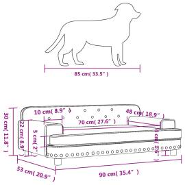 Pat de câini, maro, 90x53x30 cm, piele ecologică, 7 image