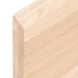 Blat de birou, 80x40x4 cm, lemn masiv de stejar netratat, 3 image