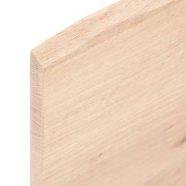 Blat de birou, 80x50x2 cm, lemn masiv de stejar netratat, 3 image