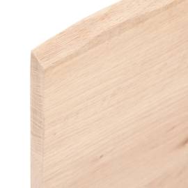 Blat de birou 80x60x2 cm, lemn masiv de stejar netratat, 3 image