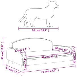 Pat de câini, gri deschis, 70x45x30 cm, material textil, 7 image