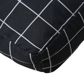 Pernă de paleți, negru, 80x40x12 cm, textil, model carouri, 7 image