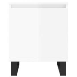 Noptiere, 2 buc., alb extralucios, 40x30x50 cm, lemn compozit, 5 image