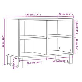 Comodă tv, alb extralucios, 69,5x30x50 cm, lemn compozit, 9 image