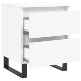 Noptiere, 2 buc., alb, 40x35x50 cm, lemn compozit, 6 image