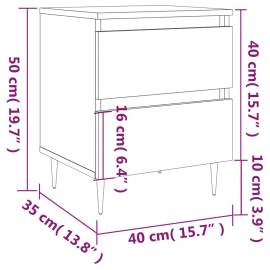 Noptiere, 2 buc., alb, 40x35x50 cm, lemn compozit, 11 image
