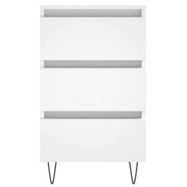 Noptiere, 2 buc., alb, 40x35x69 cm, lemn compozit, 5 image