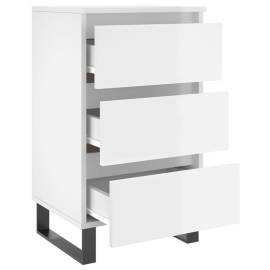 Noptiere, 2 buc., alb extralucios, 40x35x69 cm, lemn compozit, 6 image