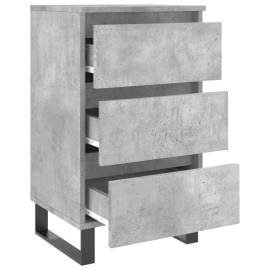Noptiere, 2 buc., gri beton, 40x35x69 cm, lemn compozit, 6 image