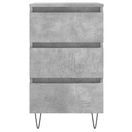 Noptiere, 2 buc., gri beton, 40x35x69 cm, lemn compozit, 5 image