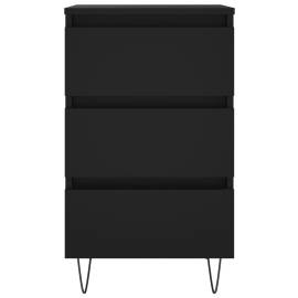 Noptiere, 2 buc., negru, 40x35x69 cm, lemn compozit, 5 image