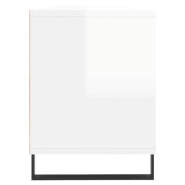 Comodă tv, alb extralucios, 150x30x44,5 cm, lemn prelucrat, 7 image