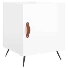 Noptieră, alb extralucios, 40x40x50 cm, lemn compozit, 2 image