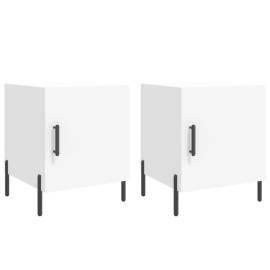 Noptiere, 2 buc., alb, 40x40x50 cm, lemn compozit, 2 image