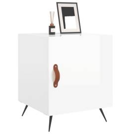 Noptiere, 2 buc., alb extralucios, 40x40x50 cm, lemn compozit, 4 image