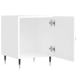 Noptiere, 2 buc., alb extralucios, 40x40x50 cm, lemn compozit, 7 image