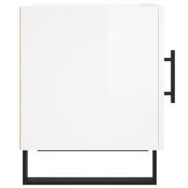 Noptiere, 2 buc., alb extralucios, 40x40x50 cm, lemn compozit, 8 image