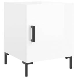 Noptiere, 2 buc., alb extralucios, 40x40x50 cm, lemn compozit, 3 image