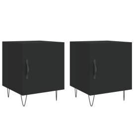 Noptiere, 2 buc., negru, 40x40x50 cm, lemn compozit, 2 image