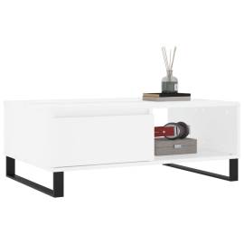 Masă de cafea, alb, 90x60x35 cm, lemn compozit, 3 image