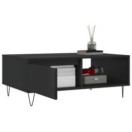 Masă de cafea, negru, 90x60x35 cm, lemn compozit, 4 image