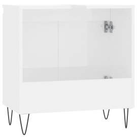 Dulap de baie, alb extralucios, 58x33x60 cm, lemn prelucrat, 7 image