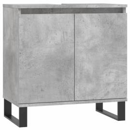 Dulap de baie, gri beton, 58x33x60 cm, lemn prelucrat, 2 image