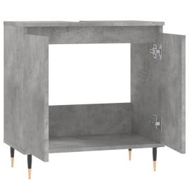 Dulap de baie, gri beton, 58x33x60 cm, lemn prelucrat, 5 image