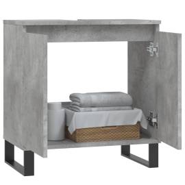 Dulap de baie, gri beton, 58x33x60 cm, lemn prelucrat, 3 image