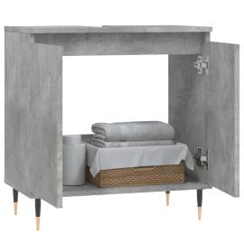 Dulap de baie, gri beton, 58x33x60 cm, lemn prelucrat, 3 image