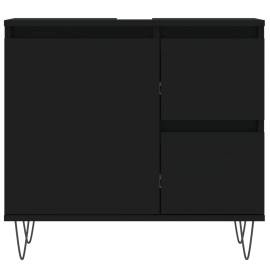 Dulap de baie, negru, 65x33x60 cm, lemn prelucrat, 5 image