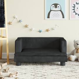 Canapea pentru copii, negru, 60x40x30 cm, catifea