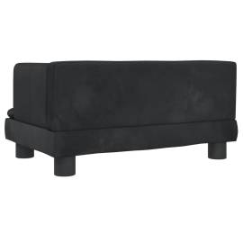 Canapea pentru copii, negru, 60x40x30 cm, catifea, 5 image