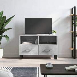 Comodă tv, gri beton, 80x36x50 cm, lemn compozit