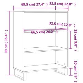 Dulap cu rafturi, gri sonoma, 69,5x32,5x90 cm, lemn compozit, 9 image