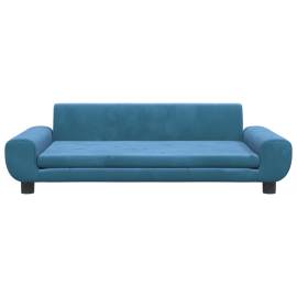 Canapea pentru copii, albastru, 100x54x33 cm, catifea, 3 image