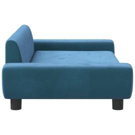 Canapea pentru copii, albastru, 100x54x33 cm, catifea, 4 image