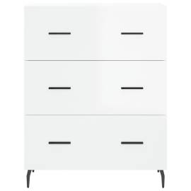 Servantă, alb extralucios, 69,5x34x90 cm, lemn compozit, 5 image