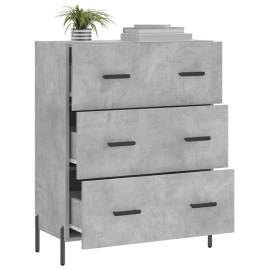 Servantă, gri beton, 69,5x34x90 cm, lemn compozit, 4 image