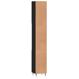 Dulap de baie, negru, 30x30x190 cm, lemn prelucrat, 8 image