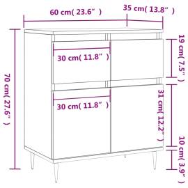 Servantă, gri beton, 60x35x70 cm, lemn prelucrat, 11 image