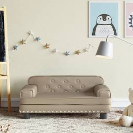 Canapea pentru copii, cappuccino, 70x45x30 cm, piele ecologică
