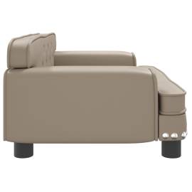 Canapea pentru copii, cappuccino, 70x45x30 cm, piele ecologică, 4 image