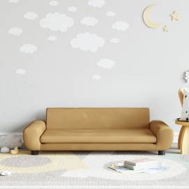 Canapea pentru copii, maro, 100x54x33 cm, catifea