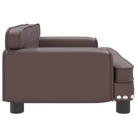 Canapea pentru copii maro 70x45x30 cm piele artificială, 4 image